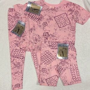 Baryshnikov pink maroon matching 3 pc set girls 8/10 nwt